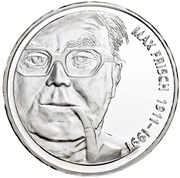 20 Francs Max Frisch; trial, Switzerland, 2011 reverse image