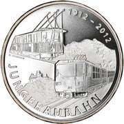 20 Francs Jungfrau Railway, Switzerland, 2012 reverse image