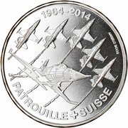 20 Francs Patrouille Suisse, Switzerland, 2014 reverse image
