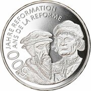 20 Francs 500 years of reformation, Switzerland, 2017 reverse image