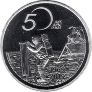 20 Francs Human landing on the Moon, Switzerland, 2019 reverse image