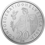 20 Francs 175 years of the Federal Constitution obverse image