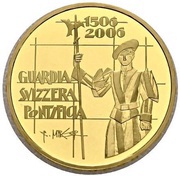 50 Francs Pontifical Swiss Guard, Switzerland, 2006 reverse image