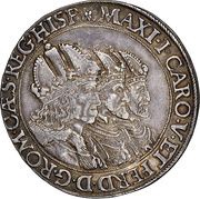 1 Thaler - Matthias II Three emperors obverse image