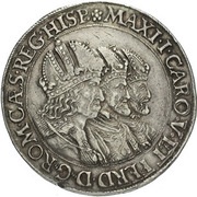1 Thaler - Matthias II Three emperors Prague, Bohemia, 1612-1619 reverse image