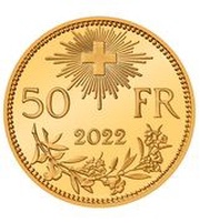 50 Francs 100 Years of Vreneli, Switzerland, 2022 reverse image