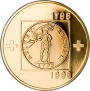 100 Francs Helvetic Republic, Switzerland, 1998 reverse image