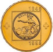 100 Francs Swiss federal constitution, Switzerland, 1998 reverse image