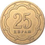 25 Diram non-magnetic, Tajikistan, 2001-2006 reverse image