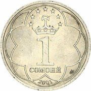 1 Somoni reverse image