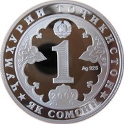 1 Somoni Jaloliddini Rumi obverse image
