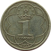 1 Somoni reverse image