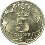 5 Somoni reverse image