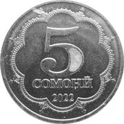 5 Somoni, Tajikistan, 2019-2023 reverse image