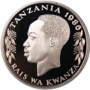 100 Shilingi Conservation; Silver Proof Issue obverse image