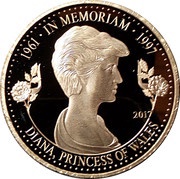 100 Shillings In Memoriam 0f Princess Diana, Tanzania, 2017 reverse image