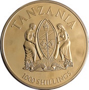 1000 Shillings Canonization of Pope John XXIII and Pope John Paul II obverse image