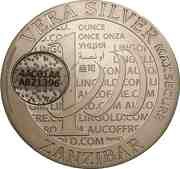 1000 Shillings Vera Silver Zanzibar Proof, Tanzania, 2015 reverse image