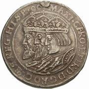 2 Thalers - Rudolf II Three Emperors, Bohemia, 1590 obverse image