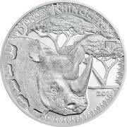 1000 Shillings Black Rhinoceros, Tanzania, 2016 reverse image