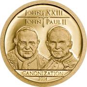 1500 Shillings Canonization of the Popes, Tanzania, 2014 reverse image