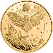 1500 Shillings Golden Death’s Head Hawkmoth, Tanzania, 2018 reverse image