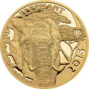 5000 Shillings Elephant, Tanzania, 2015 reverse image