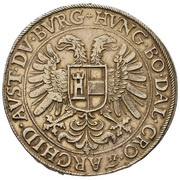 2 Thalers - Matthias II Prague, Bohemia, 1612-1619 reverse image