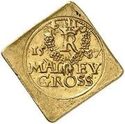2 Ducats - Rudolf II Maley Groschen Klippe - Prague, Bohemia, 1587 reverse image