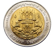 10 Baht - Rama IX Nangklao reverse image