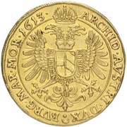 10 Ducats - Matthias II Prague, Bohemia, 1613-1619 reverse image