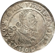1 Thaler - 150 Kipper Kreuzer - Ferdinand II Prague obverse image