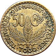 50 Centimes Territoires sous mandat reverse image