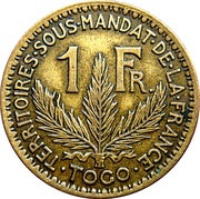 1 Franc Territoires sous mandat reverse image