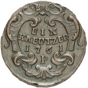 1 Kreutzer - Maria Theresia Prague, Bohemia, 1760-1764 reverse image