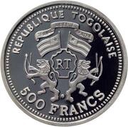 500 Francs CFA 30th birthday of the first landing on the Moon obverse image