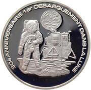 500 Francs CFA 30th birthday of the first landing on the Moon reverse image