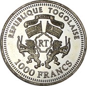 1000 Francs CFA World Cup Soccer - Bern 1954 obverse image
