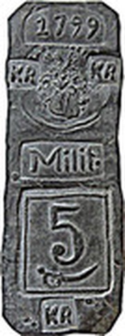 5 Kreuzer - Franz II Siege coinage Týn nad Vltavou obverse image