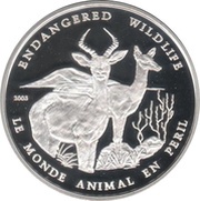 1000 Francs CFA Antelope, Togo, 2003 reverse image