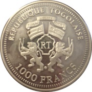 1000 Francs CFA Endangered wildlife obverse image