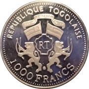 1000 Francs CFA DeHavilland DH-89 obverse image