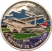 1000 Francs CFA DeHavilland DH-89, Togo, 2004 reverse image