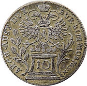 10 Kreuzers - Maria Theresia Prague reverse image