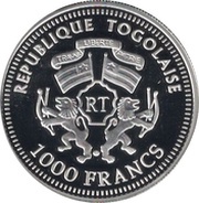 1000 Francs CFA Olympic Games 2008 obverse image
