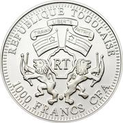 1000 Francs CFA Yellow Sunbird obverse image