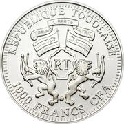 1000 Francs CFA Elephant obverse image