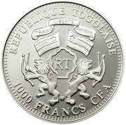 1000 Francs CFA Zebra obverse image