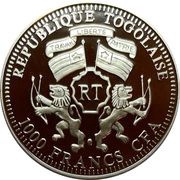 1000 Francs CFA Year of the Dragon obverse image