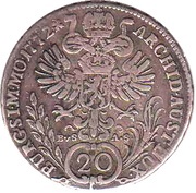 20 Kreuzers - Maria Theresia Prague reverse image